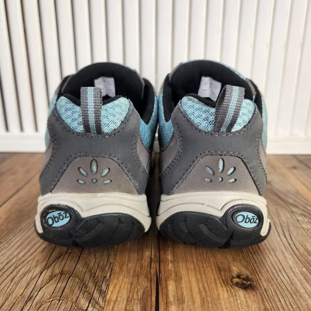 Oboz Luna Low Hiking Shoes Womens Sz 8.5 Blue Gray Outdoors Trail Trek Sneakers